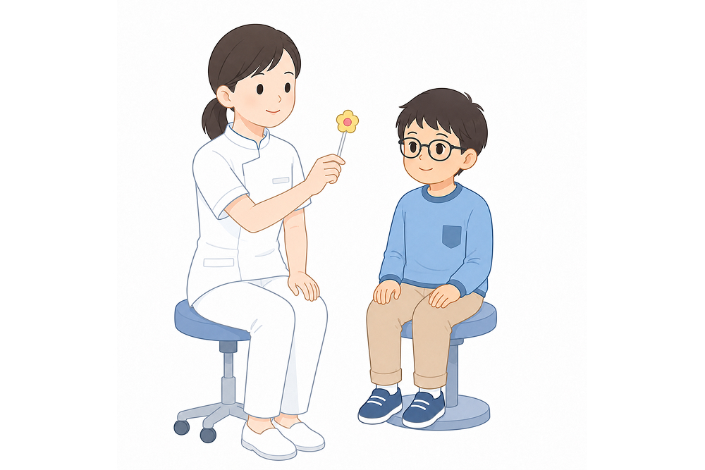 目の位置や動きを確認する検査